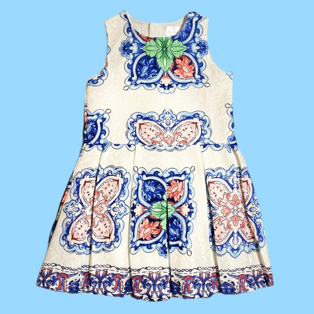 Blossom Couture sz 6-7Yr sleeveless floral pleated dress